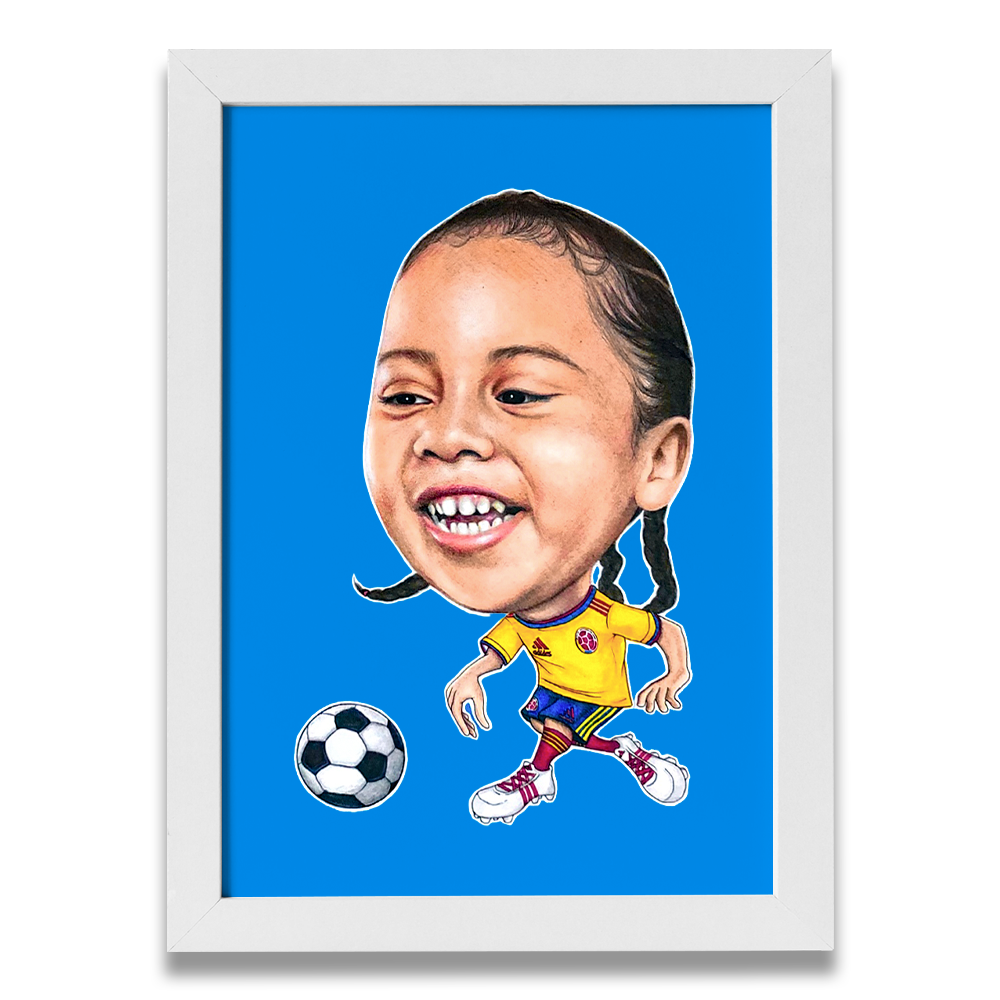 Caricatura a Color de niño hecho por Caricaturas Barranquilla