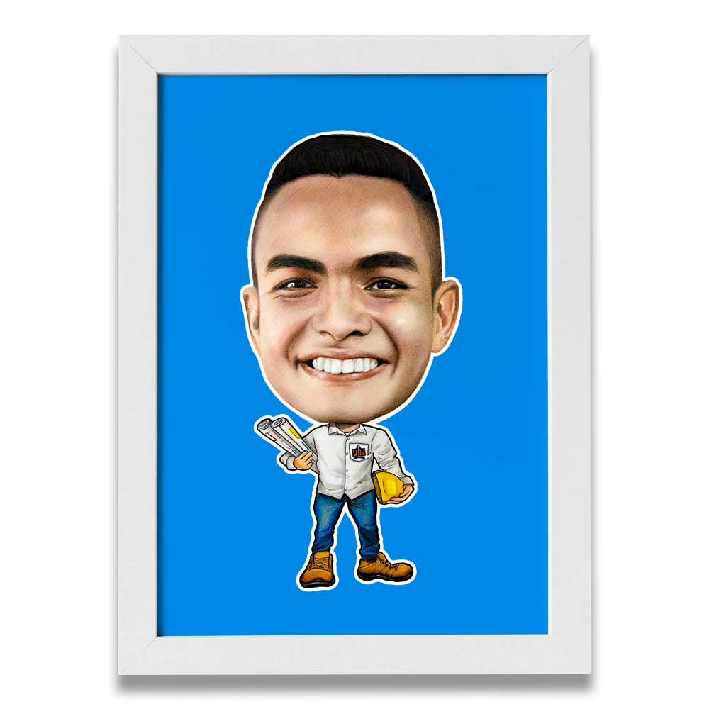 Caricatura a Color de Ingeniero hecho por Caricaturas Barranquilla