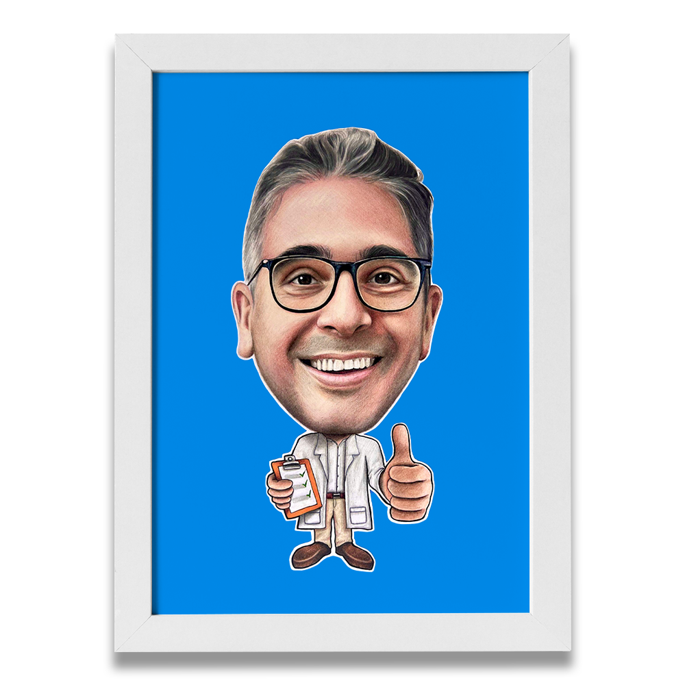 Caricatura a Color de Pediatra hecho por Caricaturas Barranquilla