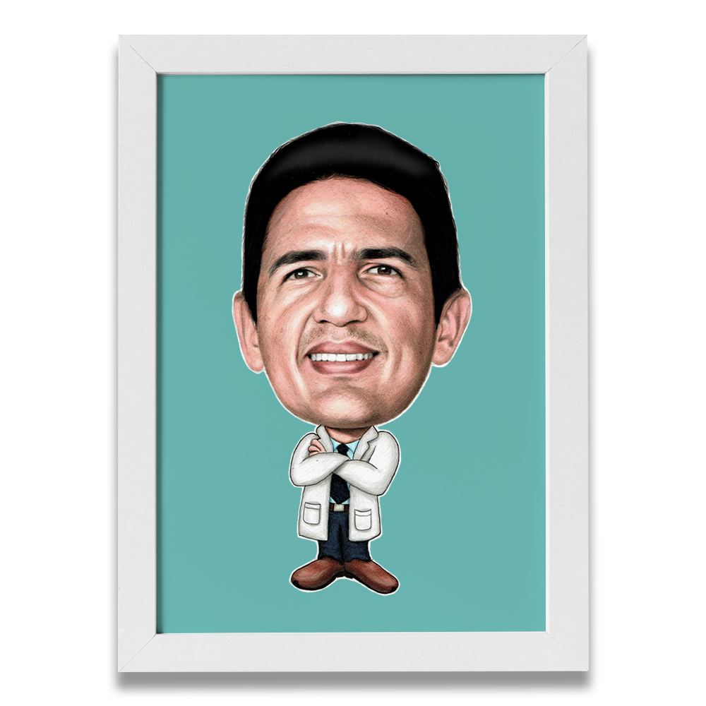 Caricatura a Color de Dr Iván hecho por Caricaturas Barranquilla